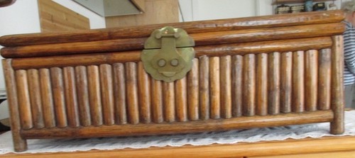 Große antike holz truhe - holz-truhe, im