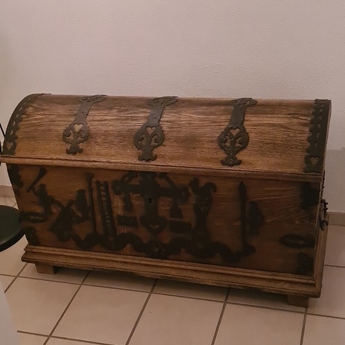Antike eiche massivholztruhe - eiche,